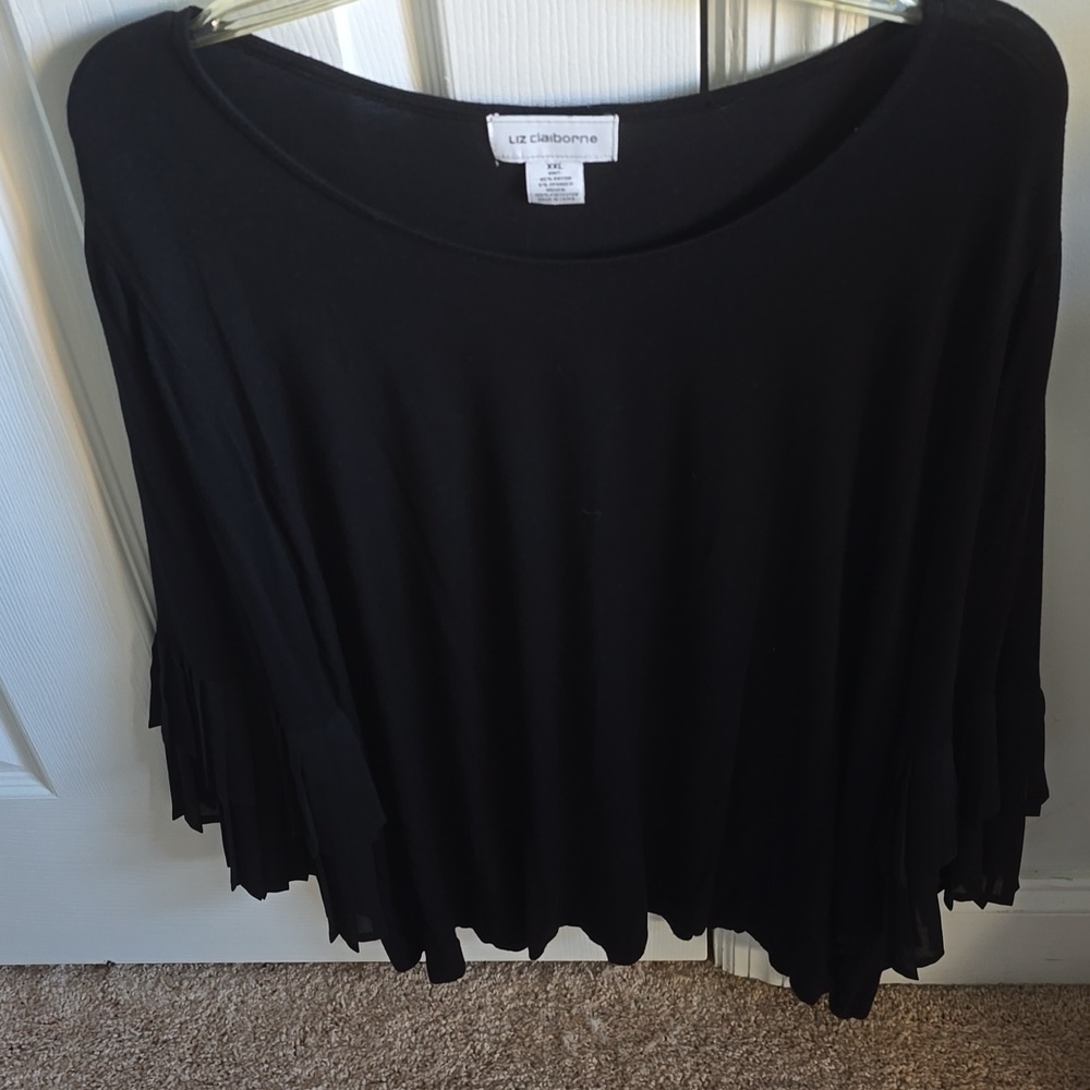 EUC Liz Claiborne black dressy top